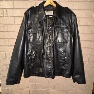 Levi's Men's Vintage Brown/Black Bomber Faux Leather Jacket Size M
